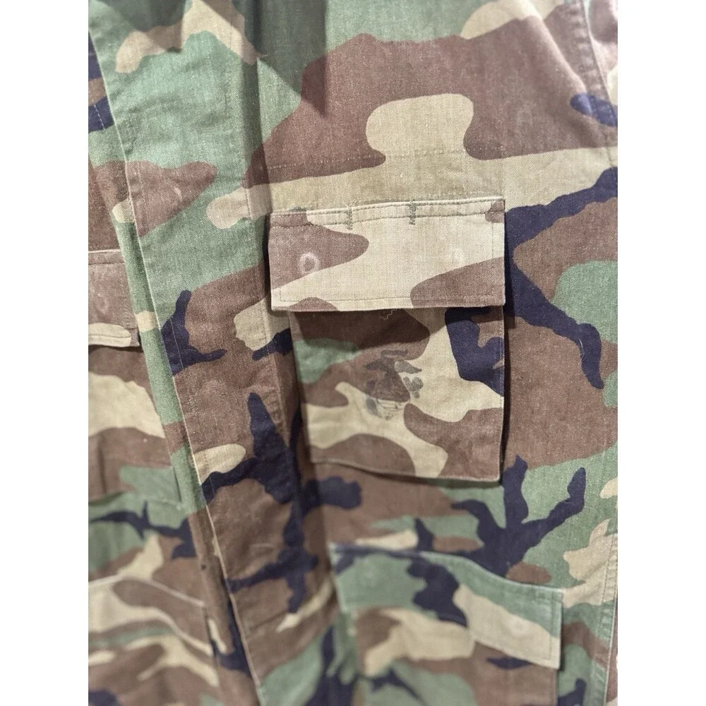 Vintage USGI Woodland Camo BDU Field Jacket Medium Short USMC EGA Stamp